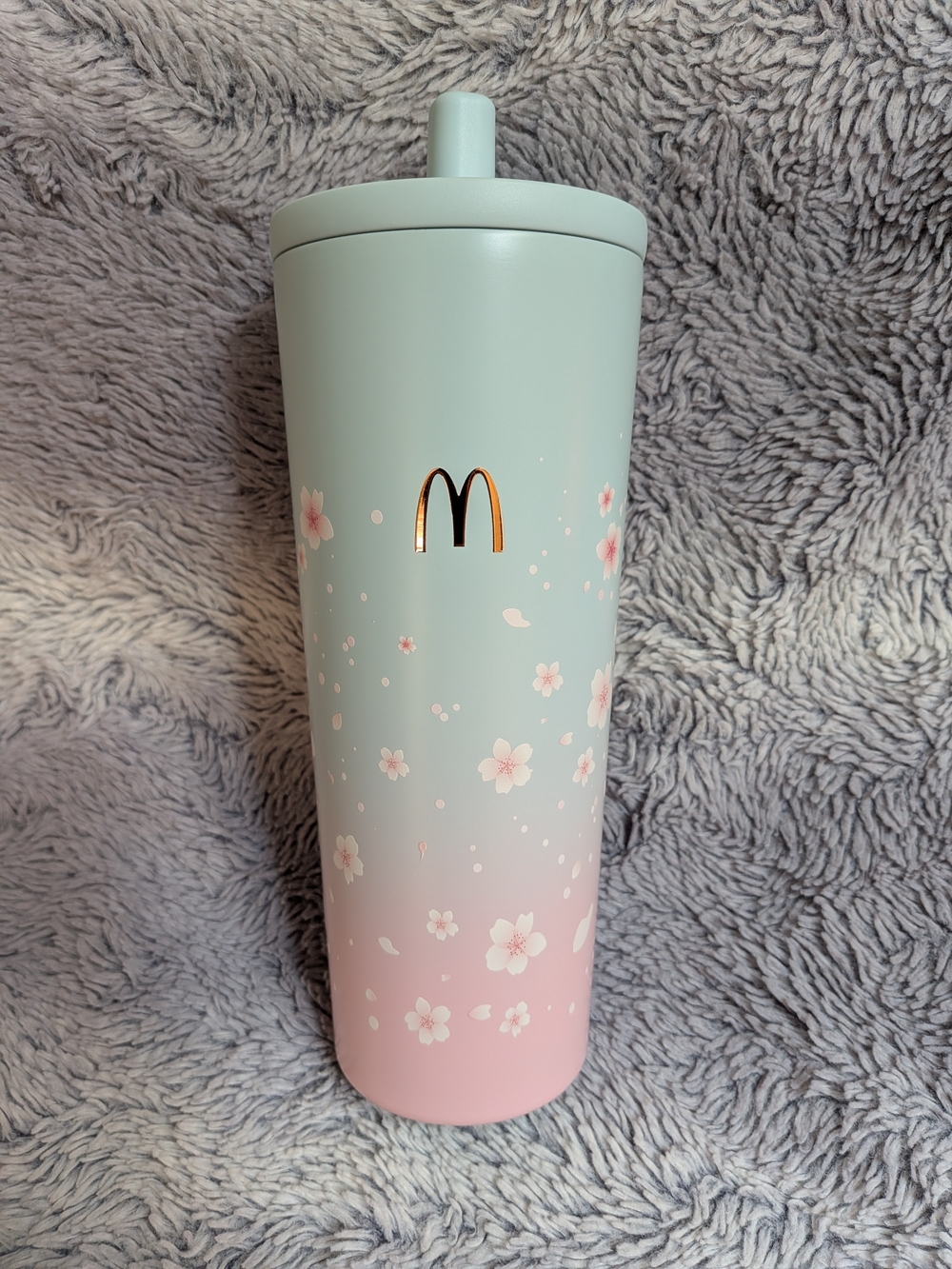 McDonald's Asia Pastel Cherry Blossom Insulated Tumbler - Blue to Pink Gradient